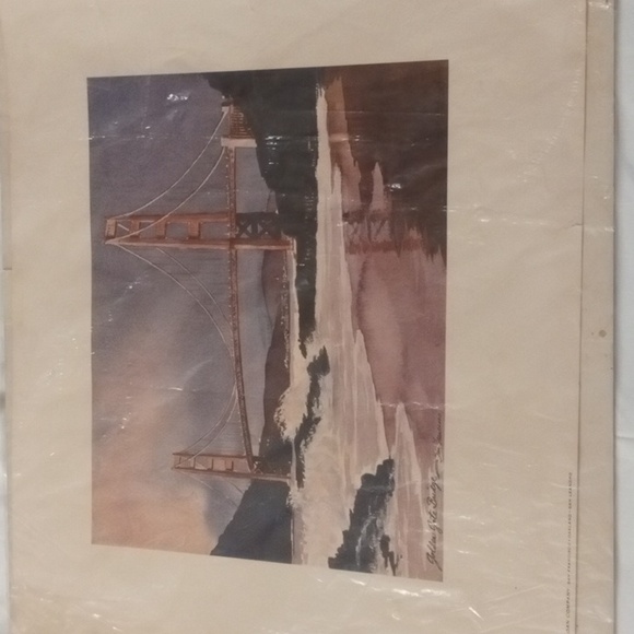 Vintage San Francisco Golden Gate Bridge Print Floyd Hildebrand - Picture 2 of 6